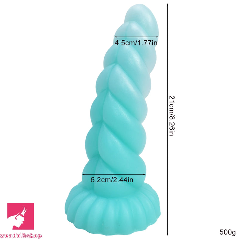 8.26in Fantasy Luminous Silicone Soft Dildo For Women Clit Masturbation