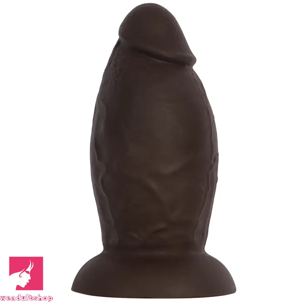 5.9in 8.66in 10.03in Coffee Eggless Large Anal Plug Penis Silicone Anal Dildo
