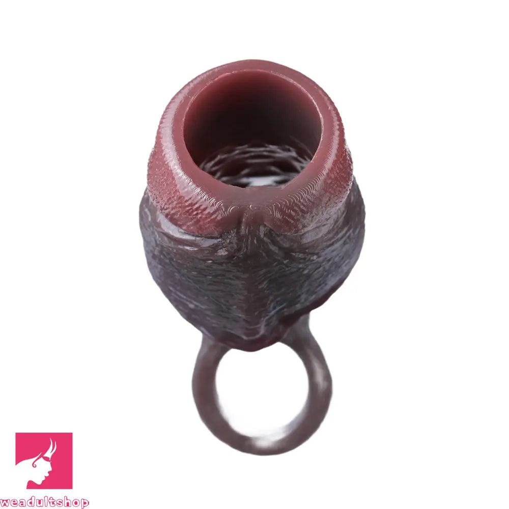 6.89in Platinum Silicone Real Feeling Dildo Sleeve Stretchy Penis Sleeve Ring