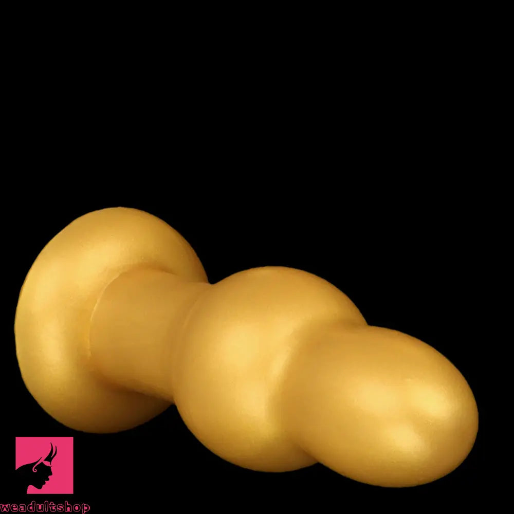 4.53in 5.12in 6.1in 7.48in Silicone Gold Calabash Brothers Alien Anal Dildo