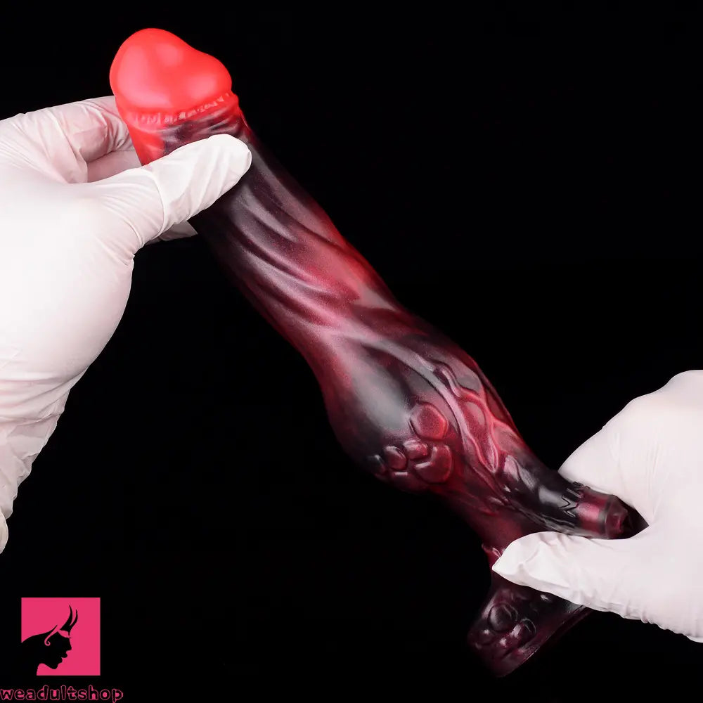 7.17in Silicone Dog Cock Sleeve Knot Vibrating Automatic Hollow Soft Dildo