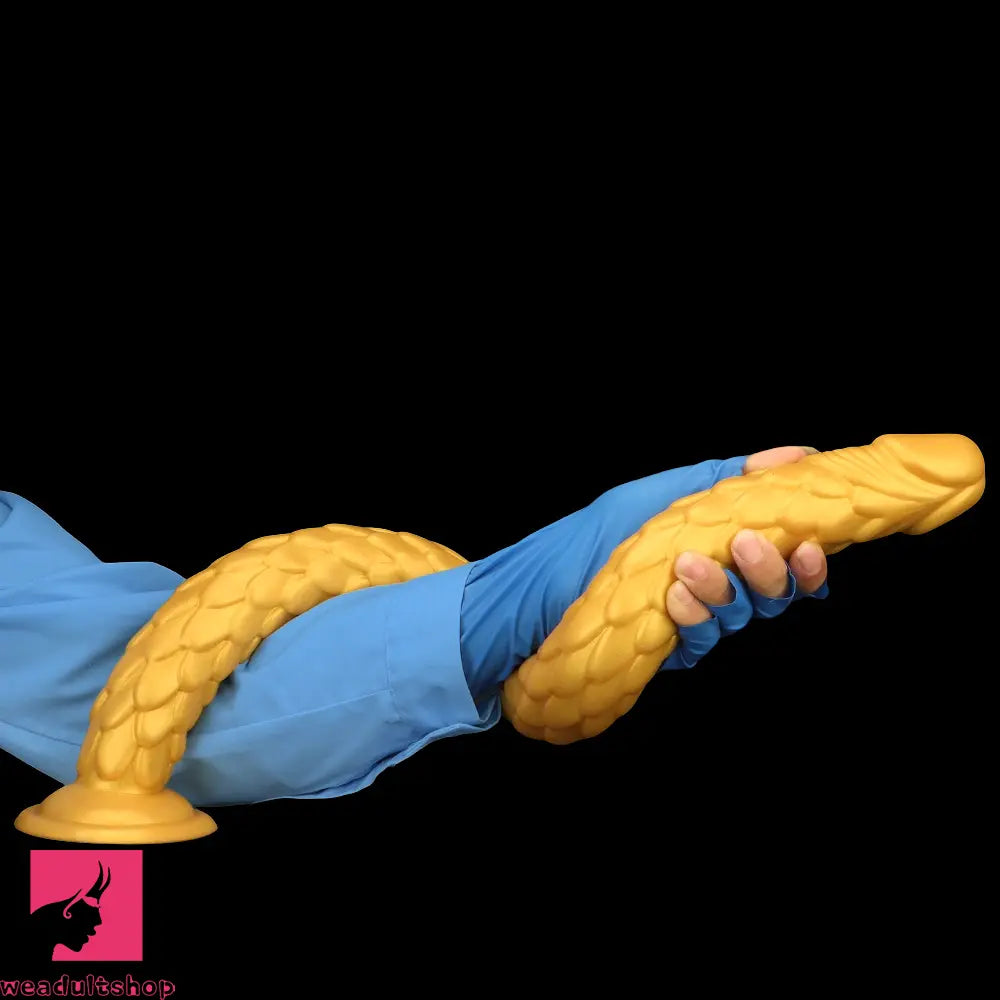 24.4in Gold Silicone Extra-long Scales Huge Dildo For Women Men Cock