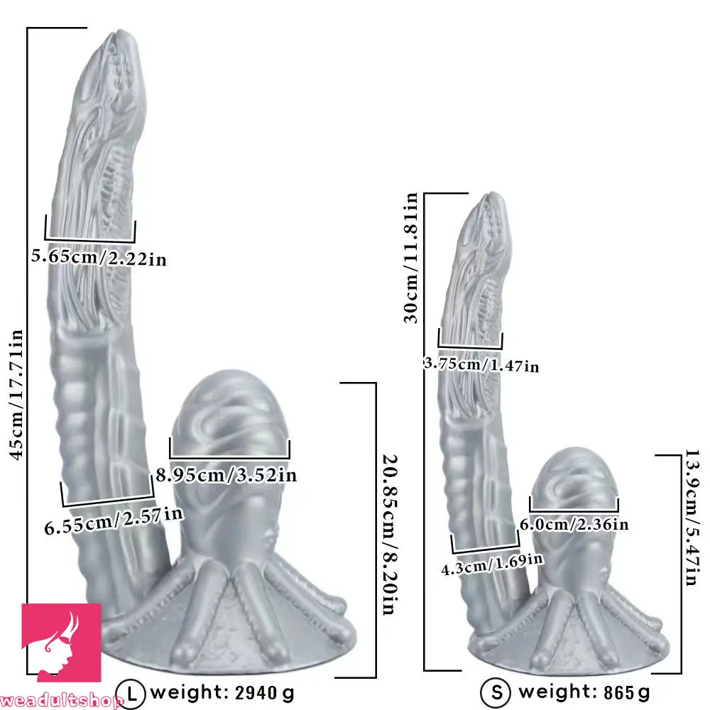 11.81in 17.7in Dual Ended Alien Anal Plug Soft Fantasy Dildo Anal Massage Dilator