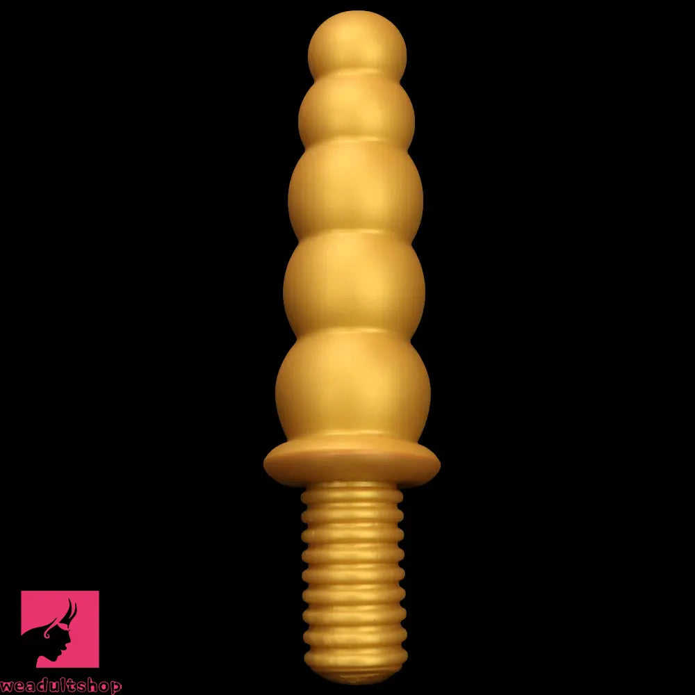 10.62in 14.56in Gold Silicone Anal Plug Dildo With Handle For Love Sex