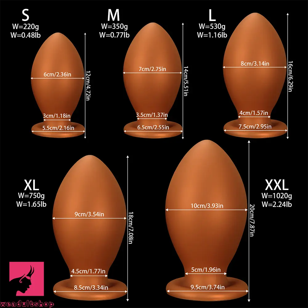 4.72in 5.51in 6.29in 7.08in 7.87in Rugby Silicone Butt Plug Dildo Adult Cock