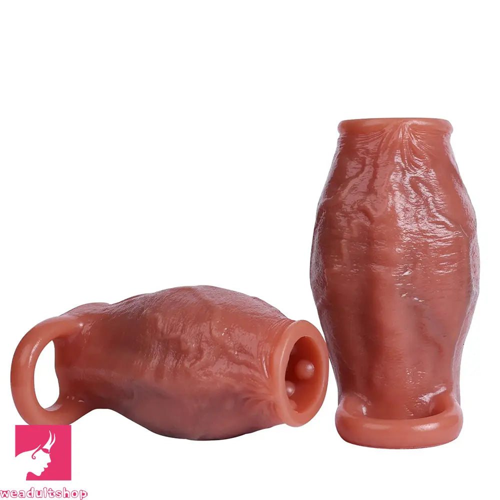 3.15in 3.54in 3.94in Realistic Veins Dildo Sleeve With Cock Ring Hollow Design