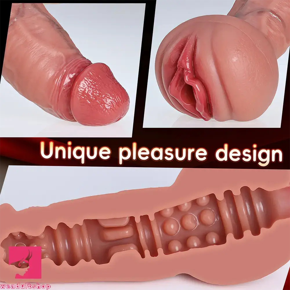 9.06in 3D Realistic Channel Pocket Pussy Dildo Lifelike Details For Orgasm