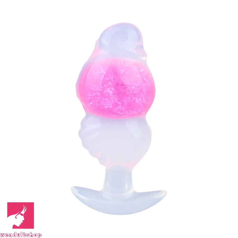 5.63in Luminous Silicone Anal Beads Dildo Anal Cock Toy With Anchor