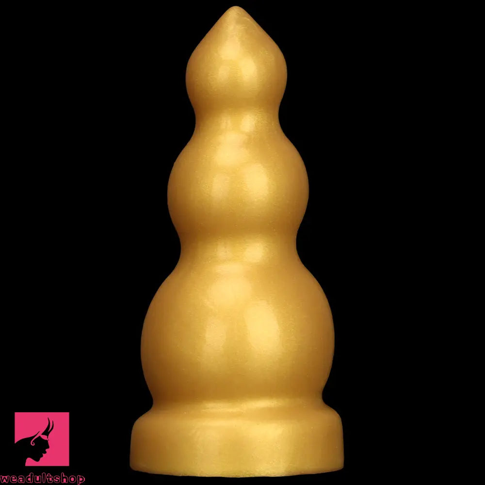4.13in 5.91in 8.27in 10.63in Golden Soft Gourd-shaped 3-beads Dildo