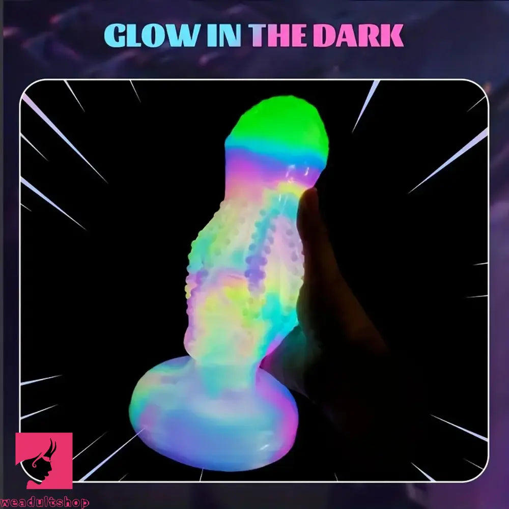 4.8in 5.7in 6.81in 7.87in 8.97in 10.39in Octopus Skull Silicone Luminous Dildo