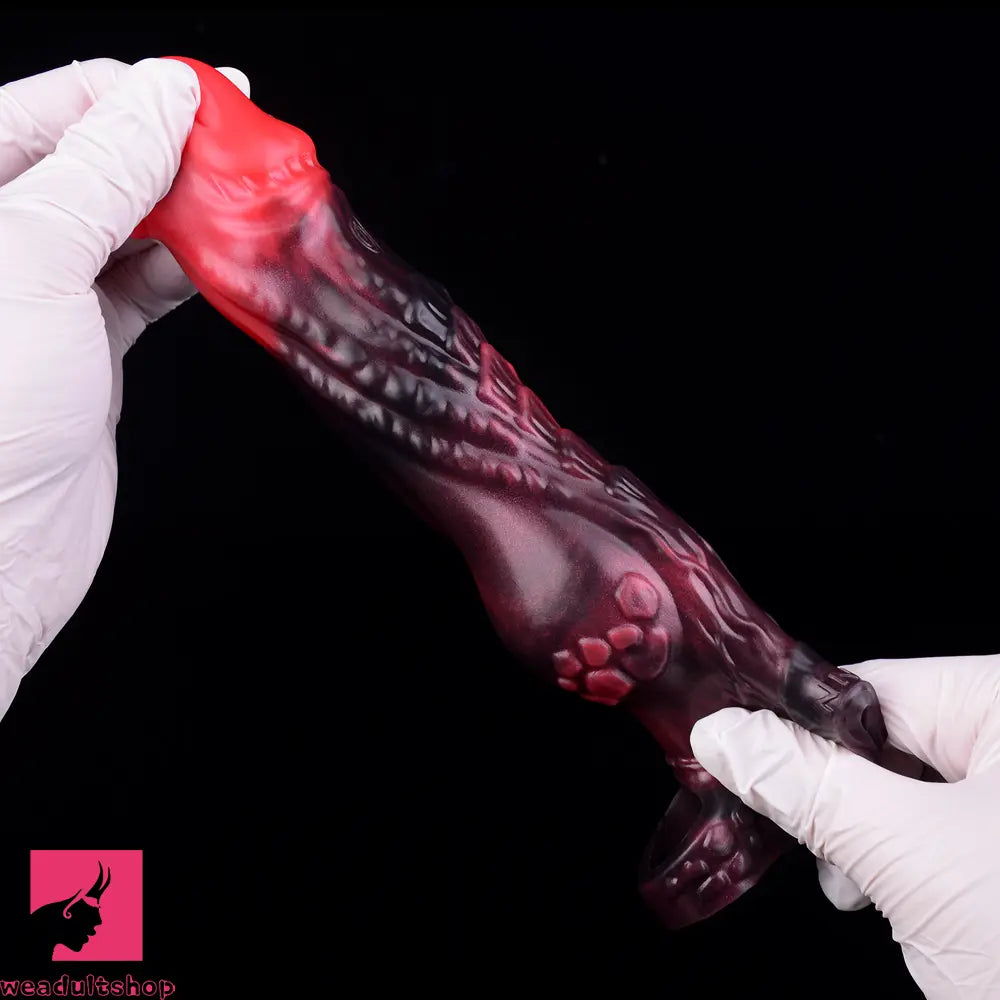 5.98in Silicone Dog Cock Hollow Sleeve Knot Dildo With Cock Ring For Clit