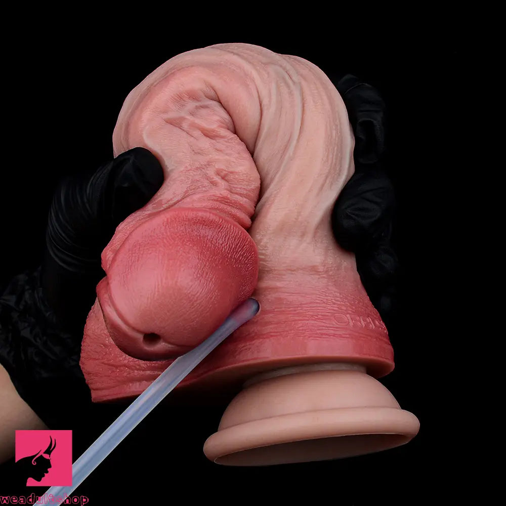 7.91in Dual Density Silicone Ejaculating Dildo With Suction Cup Sex Toy