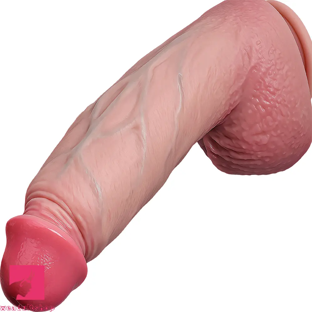 7.68in 9.06in 11.61in Dual Density Silicone Big Soft Dildo Lifelike Cock