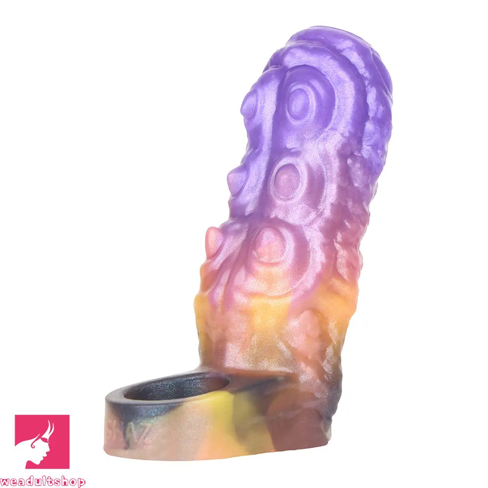 4.56in Gromsa Tentacle Silicone Soft Dildo Sleeve Cock Extender Sex Toy