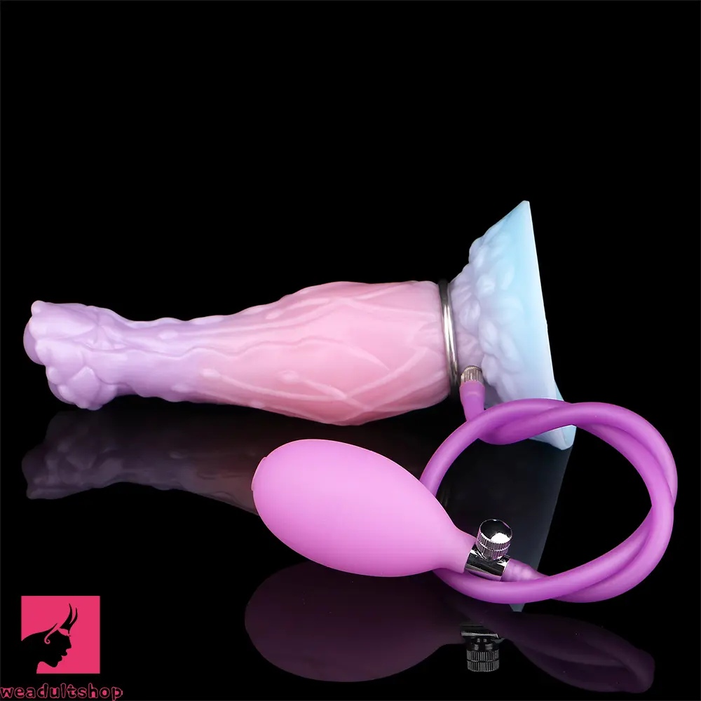 8.3in Inflatable Silicone Soft Fantasy Dildo Adult Toy For Gay Men Cock