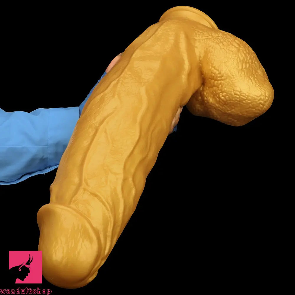 18.11in Gold Silicone Soft Huge Thick Long Dildo For Anus Vagina Cock