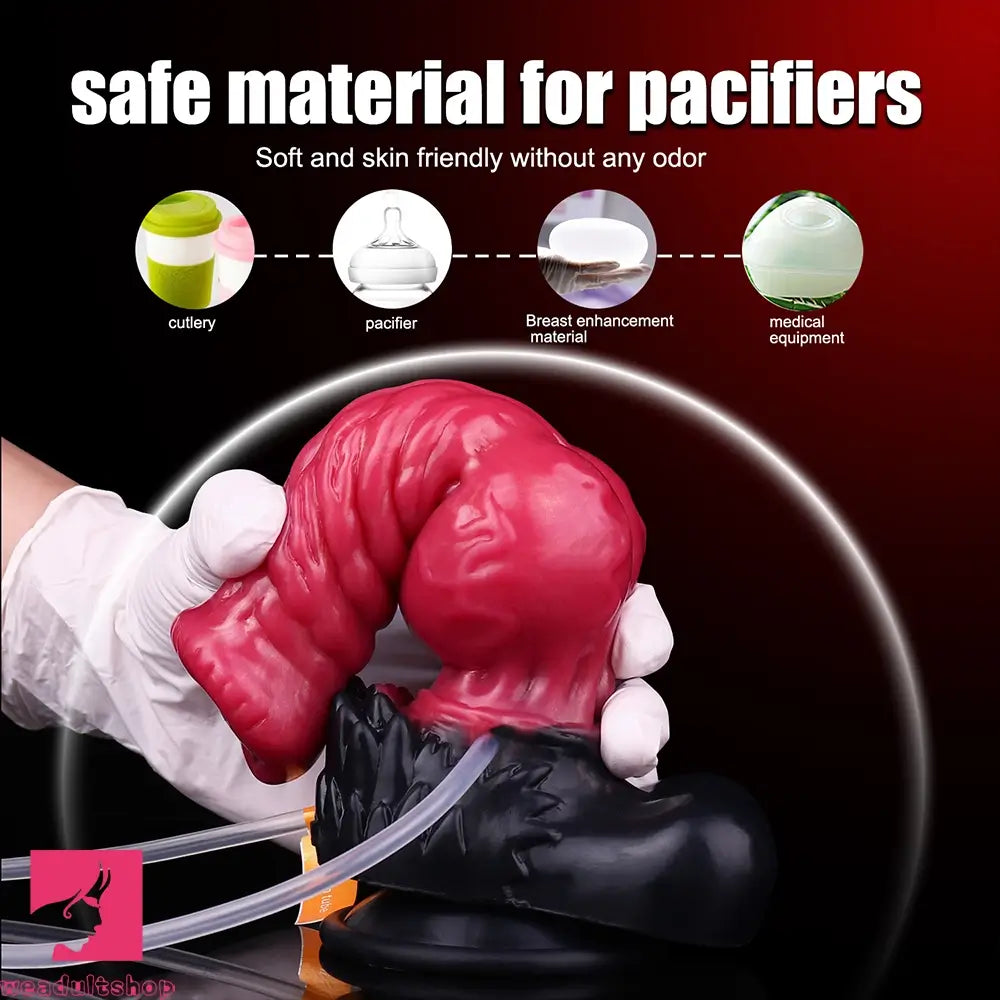 8.26in Horse Knotted Silicone Soft Big Dildo Ejaculating Penis Sex Toy