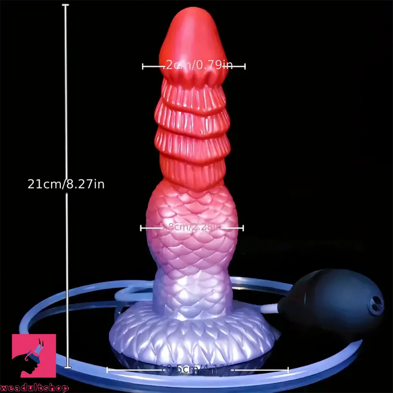 8.27in Spray Water Silicone Big Soft Squirting Fantasy Dragon Dildo