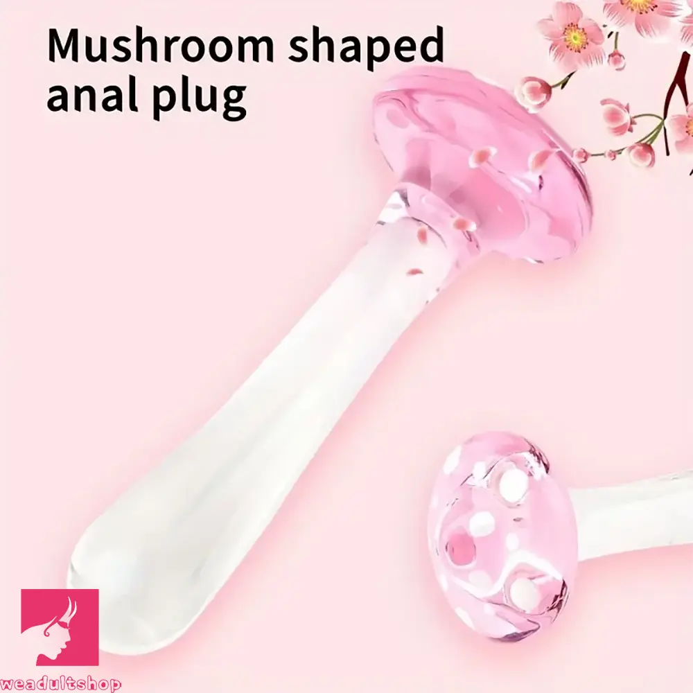 5.31in Crystal Mushroom Penis Glass Anal Small Dildo Masturbation 5.31in Crystal Mushroom Penis Glass Anal Small Dildo Masturbation