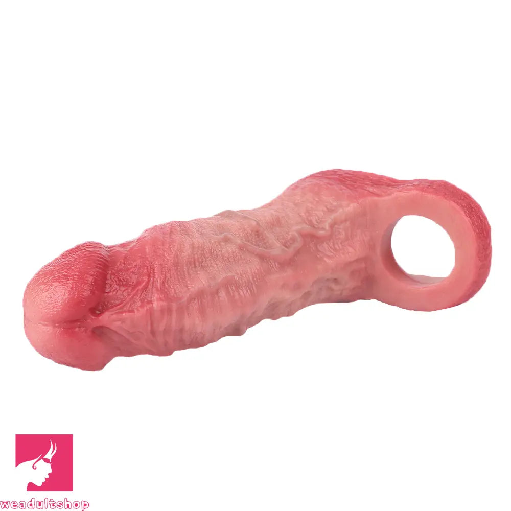 6.65in Real Lifelike Hollow Silicone Soft Dildo Cock Sleeve For Lengthened