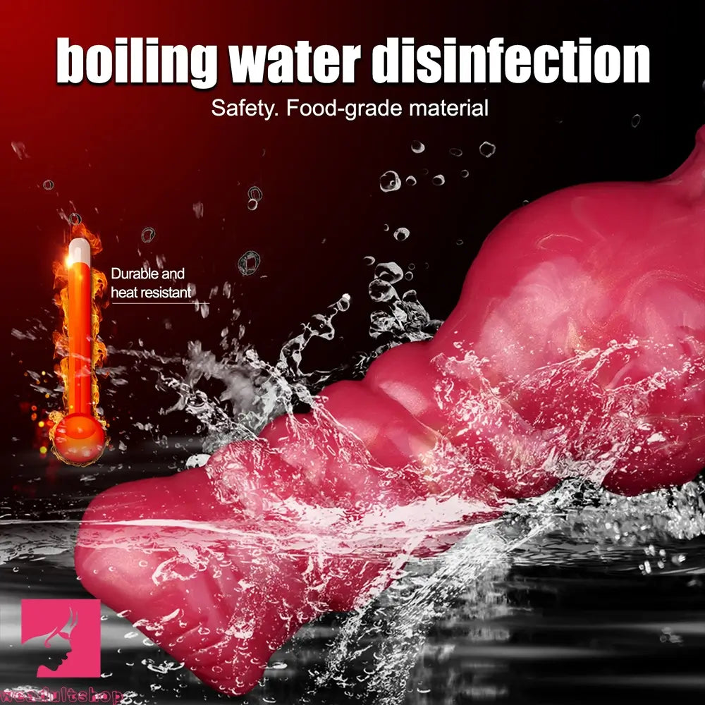 8.26in Horse Knotted Silicone Soft Big Dildo Ejaculating Penis Sex Toy