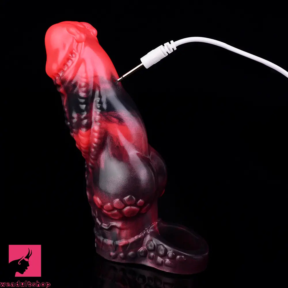 5.98in Silicone Dog Cock Hollow Sleeve Knot Dildo With Cock Ring For Clit