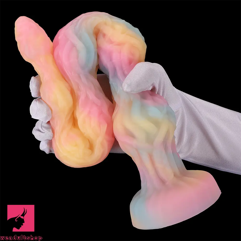 17.32in 21.25in 25.19in Luminous Pull Beads Silicone Dildo Butt Plug Rare Cock