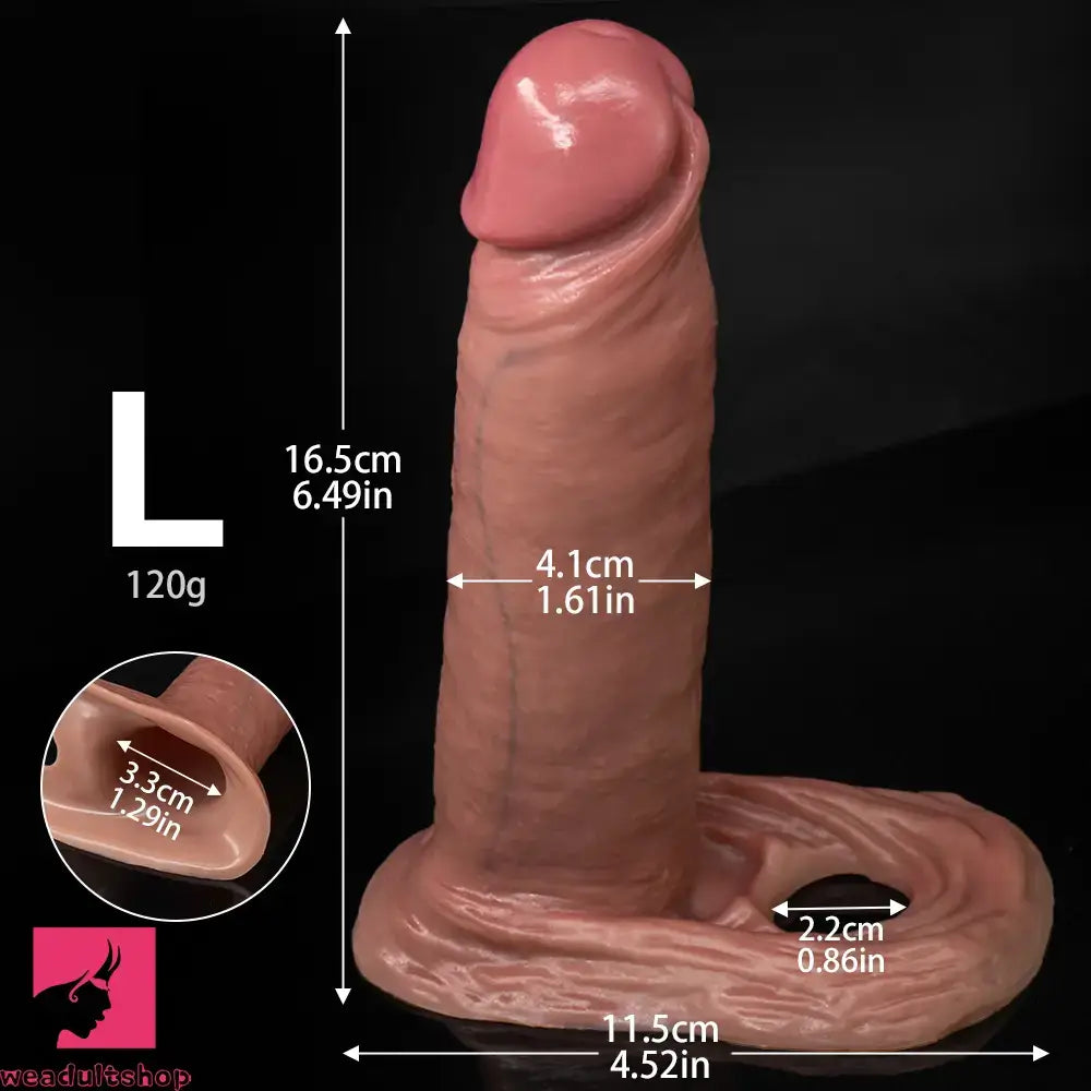 3.74in 5.11in 6.49in Realistic Hollow Small Cock Dildo Sleeve Cock Ring