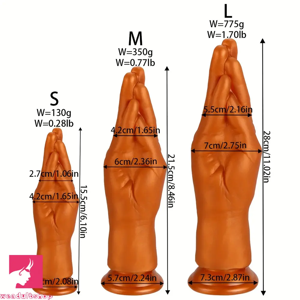 6.1in 8.46in 11.02in Realistic Arm Palm Shaped Dildo Silicone Fist Anal Dildo