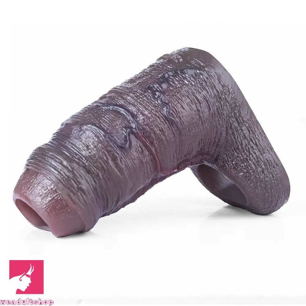 4.05in 4.8in 5.39in Platinum Silicone Penis Dildo Sleeve Male Wearable Toy
