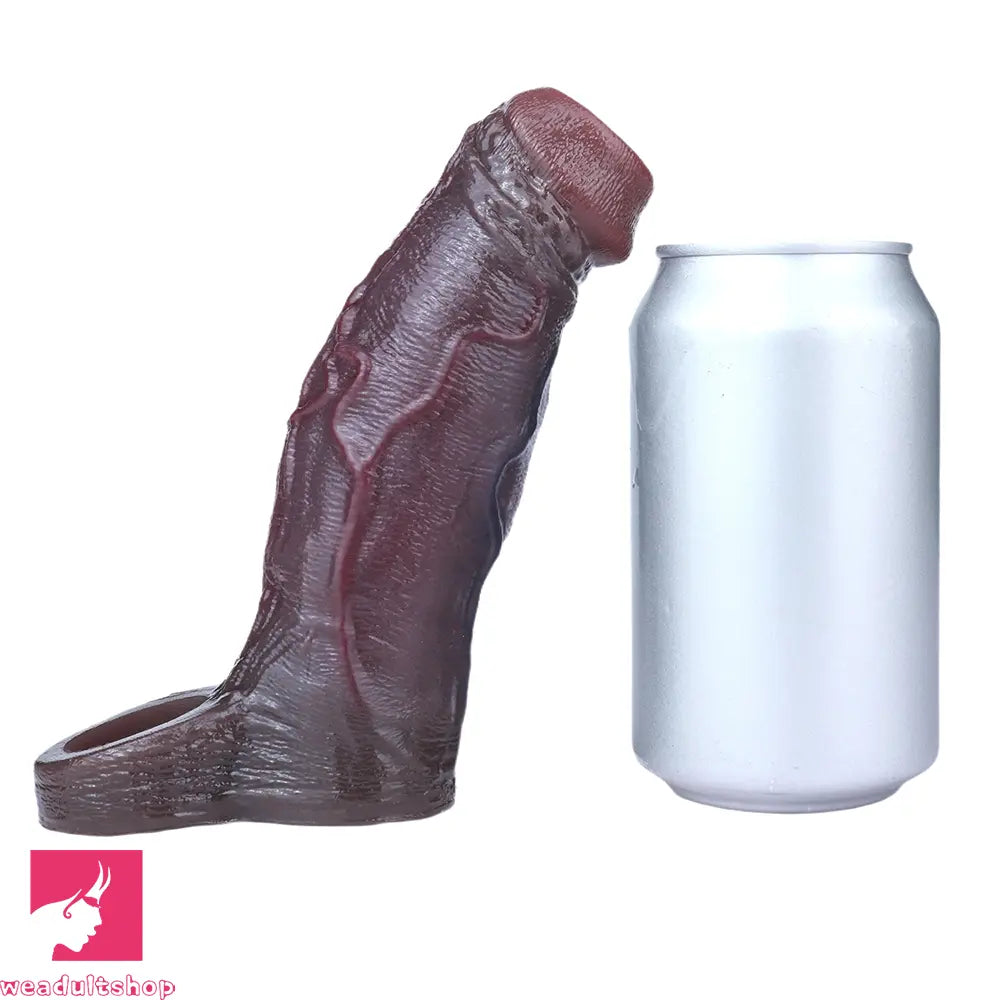 6.29in Platinum Silicone Penis Dildo Sleeve Silicone Prostate Massage Cock