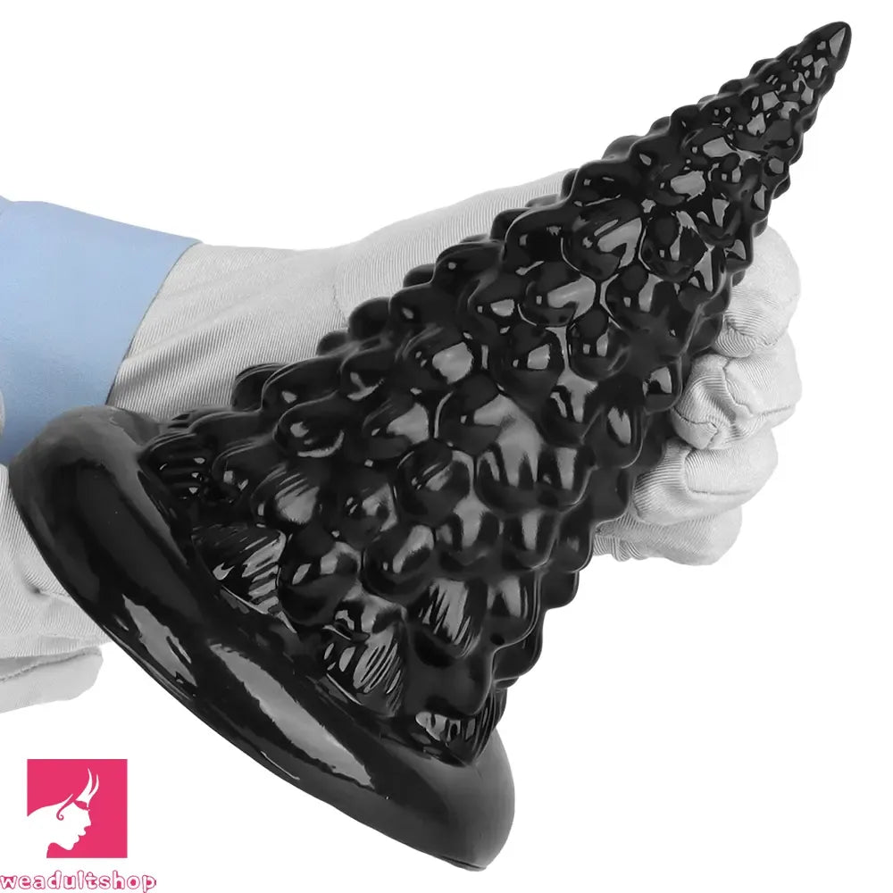 7.87in Black PVC Thick Anal Plug Anal Expansion Suction Cup Clit Dildo