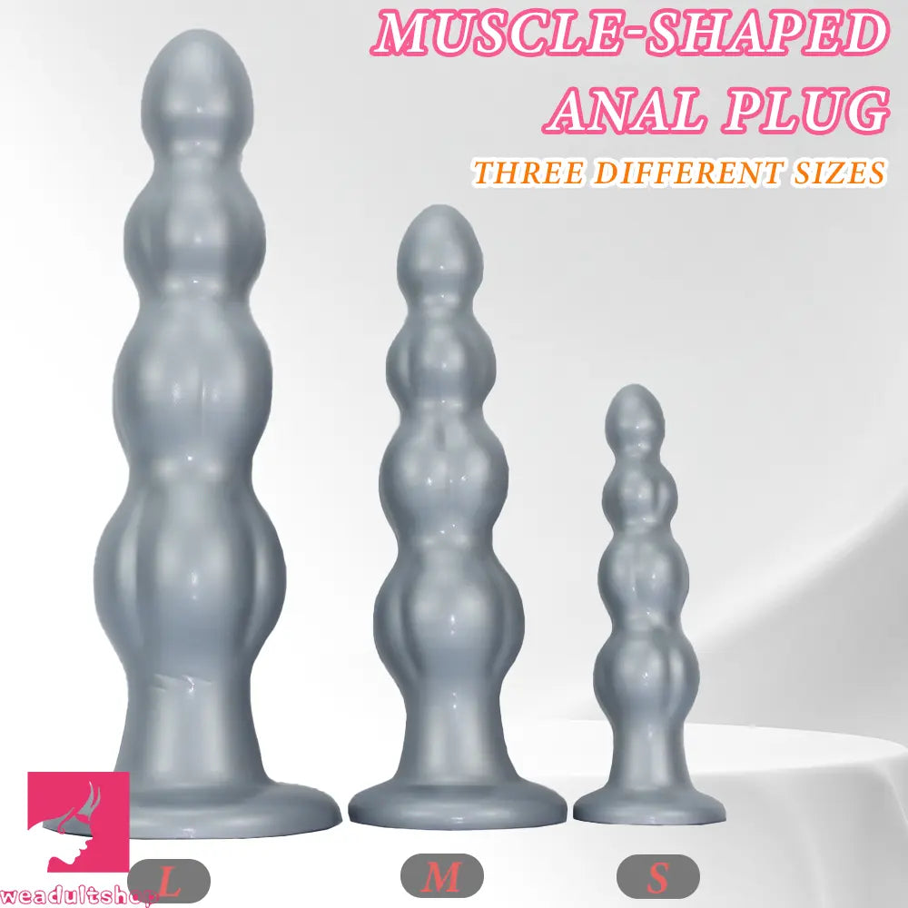 8.07in 11.61in 14.56in Muscle Anal Plug Dildo Soft Silicone Prostate Massager