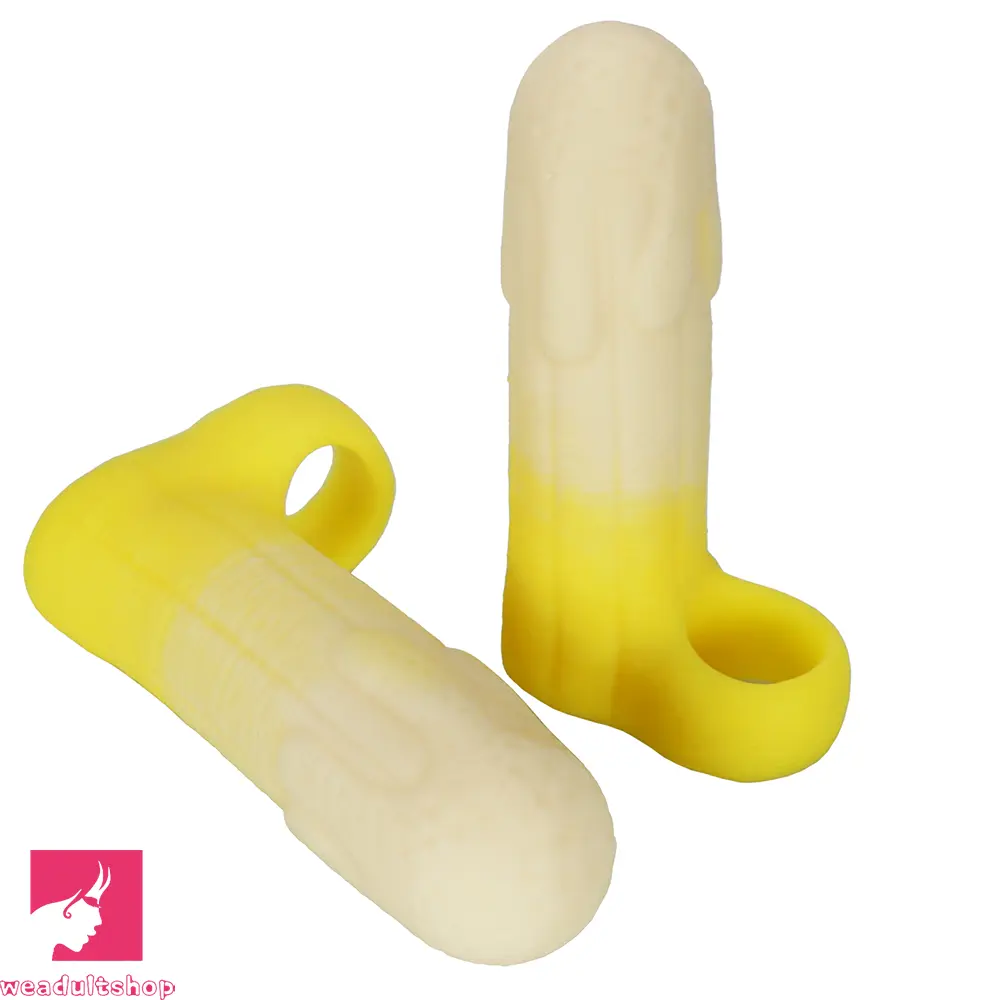 5.11in 5.31in 5.51in Banana Fantasy Hollow Dildo Sleeve Liquid Silicone Sleeve