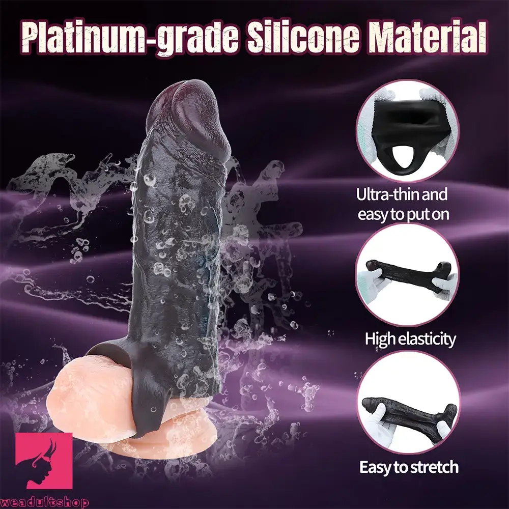 6.37in Skin-Tone Lifelike Skin Silicone Dildo Sleeve 18+ Adult Love Toy