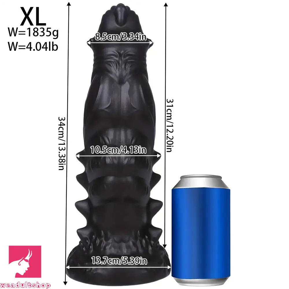 7.48in 9.37in 11.41in 13.38in Spiked Monster Silicone Huge Dildo For Clit