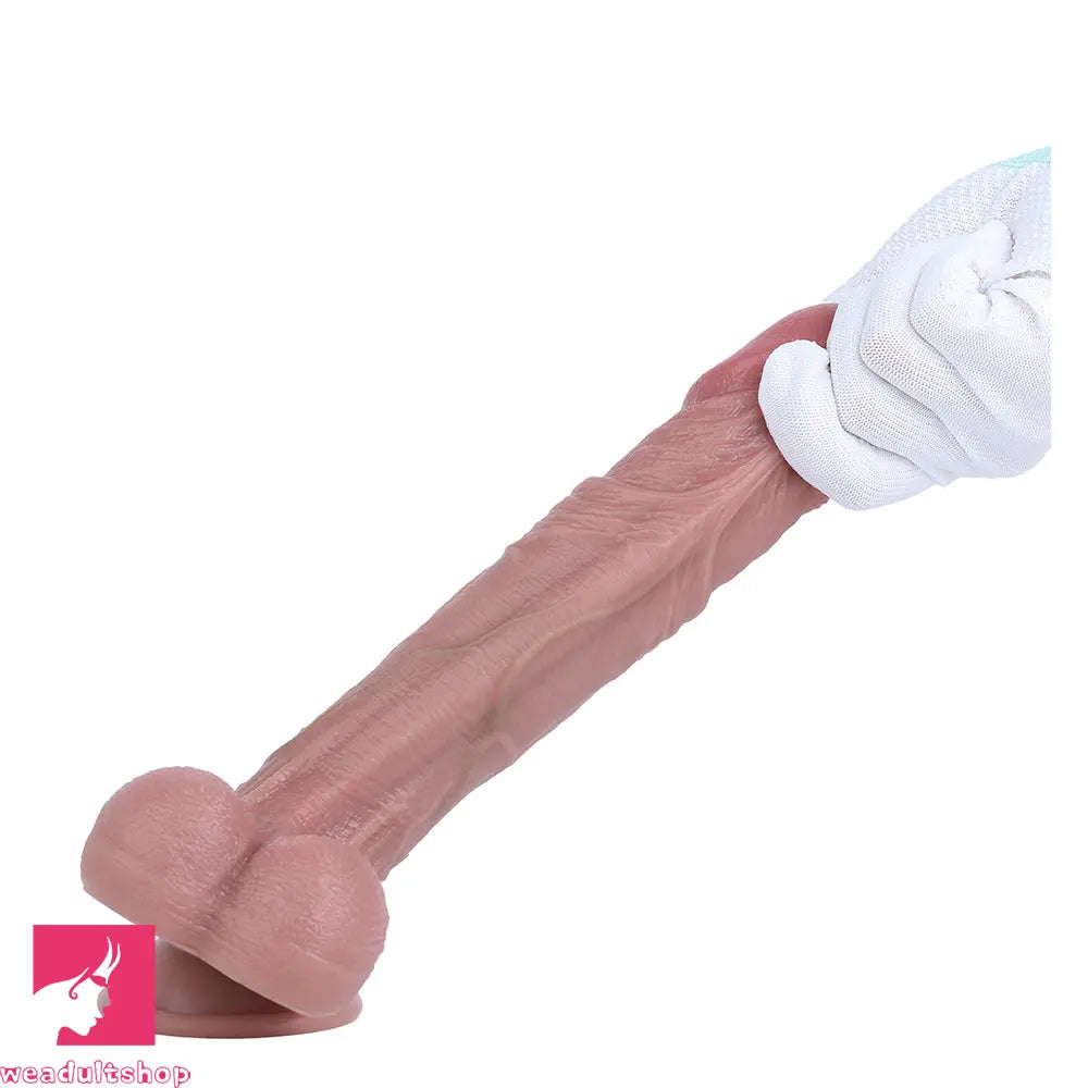 8.89in Dual Layer Silicone Strap on Ejaculating Dildo For Skin Love Cock