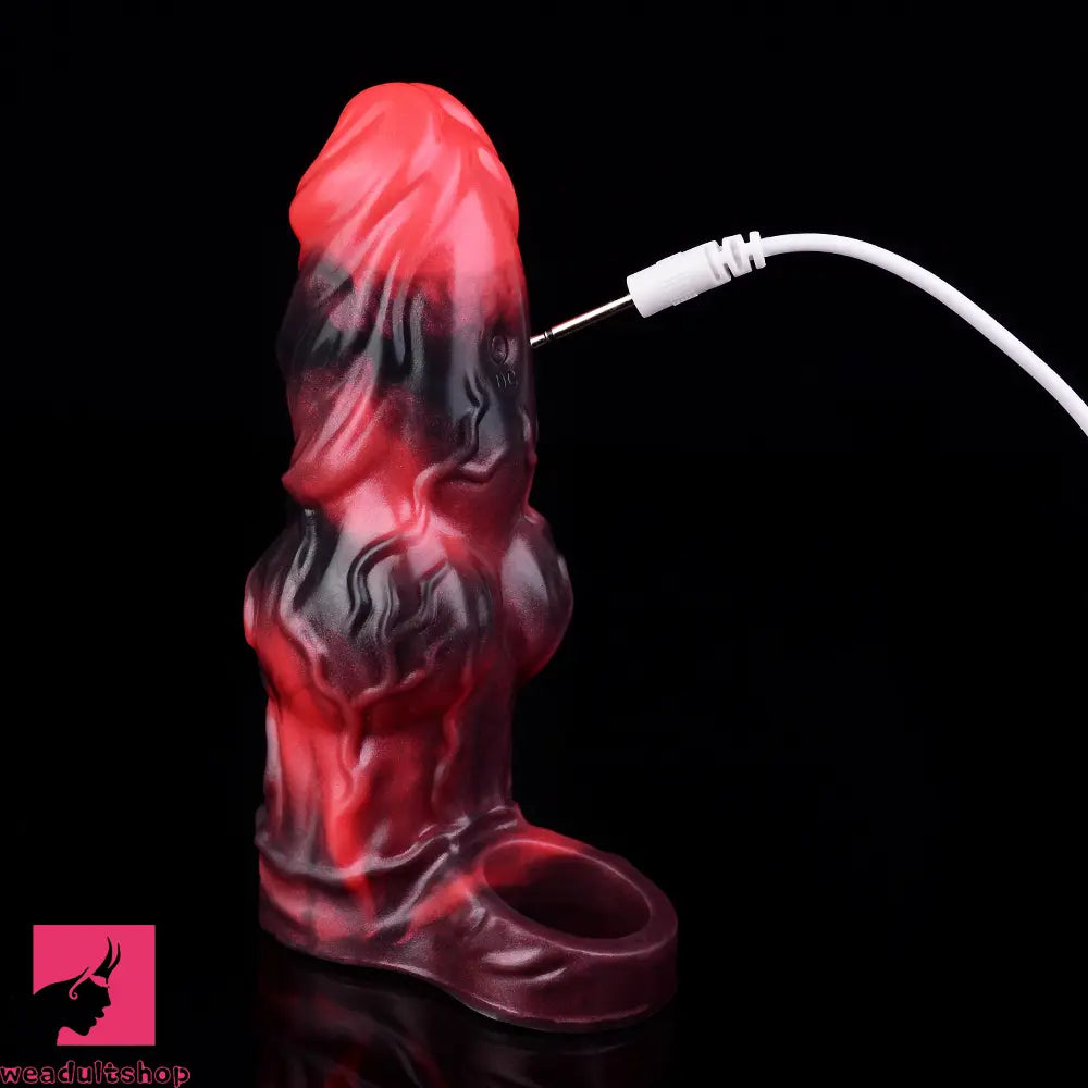 5.91in Silicone Dog Cock Sleeve Knot Dildo Vibrating Dildo With Cock Ring
