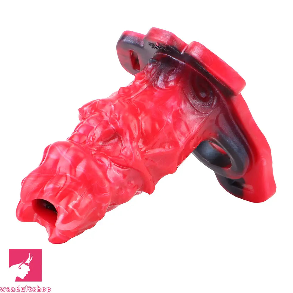 5.39in Hollow Dildo Silicone Soft Fantasy Odd Strap on Cock Sleeve Love