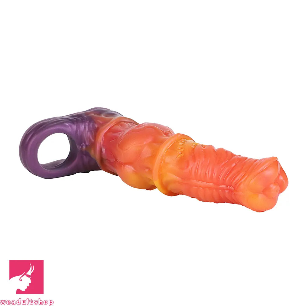 7.59in Warhorse Cock Fire Vein Gradient Tone Cock Dildo Sleeve Love Toy