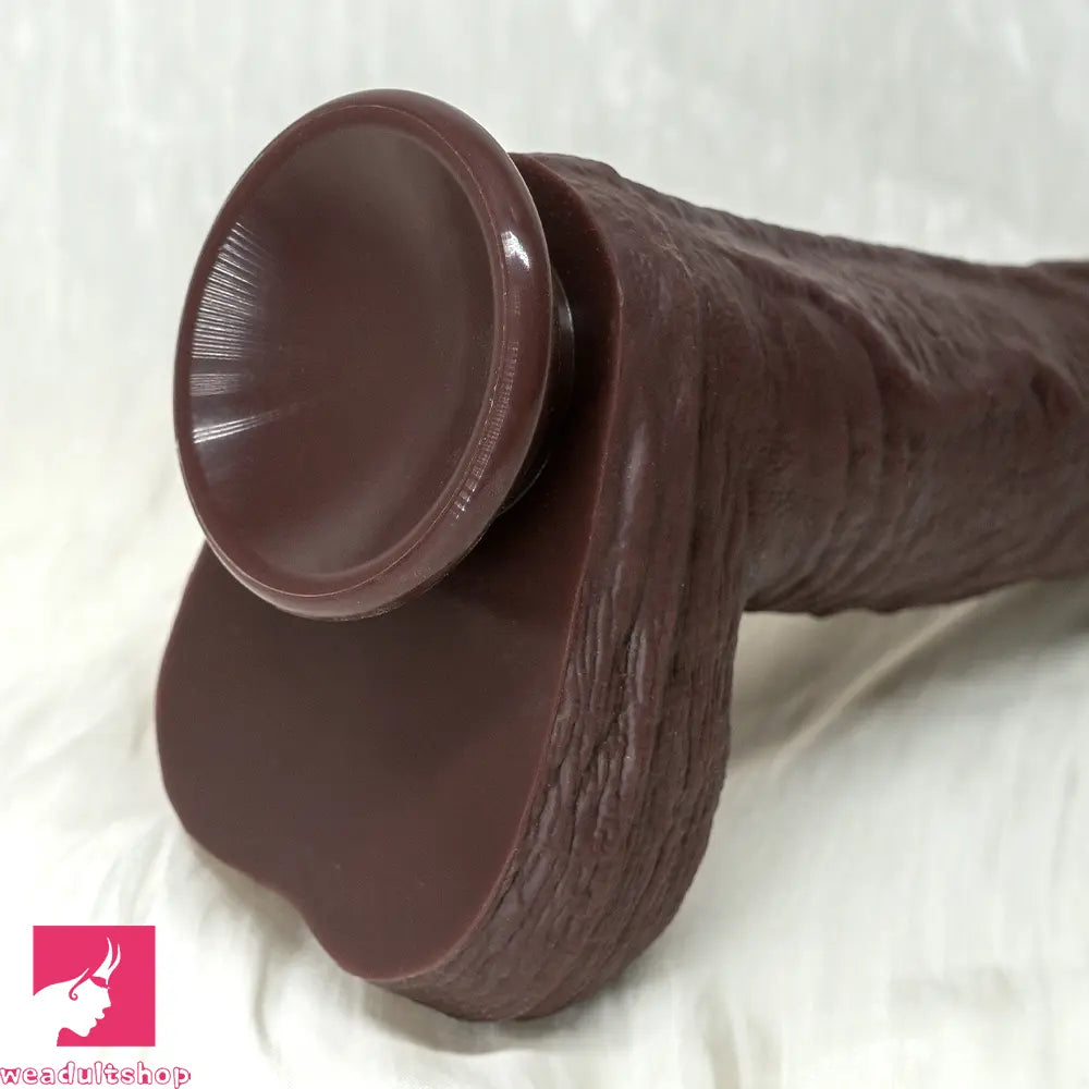 11.22in Realistic Curved Strap on Silicone Big Dildo Couples Flirting Dildo