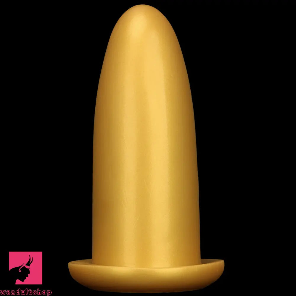 4.72in 5.7in 7.08in 8.26in Gold Silicone Soft Thick Missile Design Dildo Toy