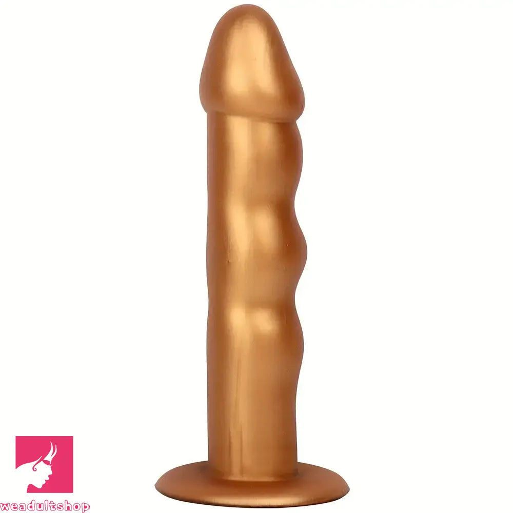 7.48in Silicone Gold Anal Plug Thick Dildo With Anchor Shape Base Cock