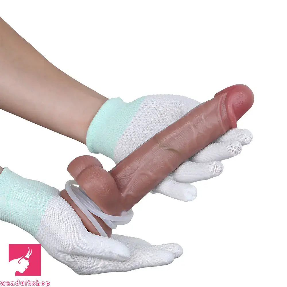 8.26in Strap on Ejaculating Dildo With Sliding Skin Sexual Wellness Toy