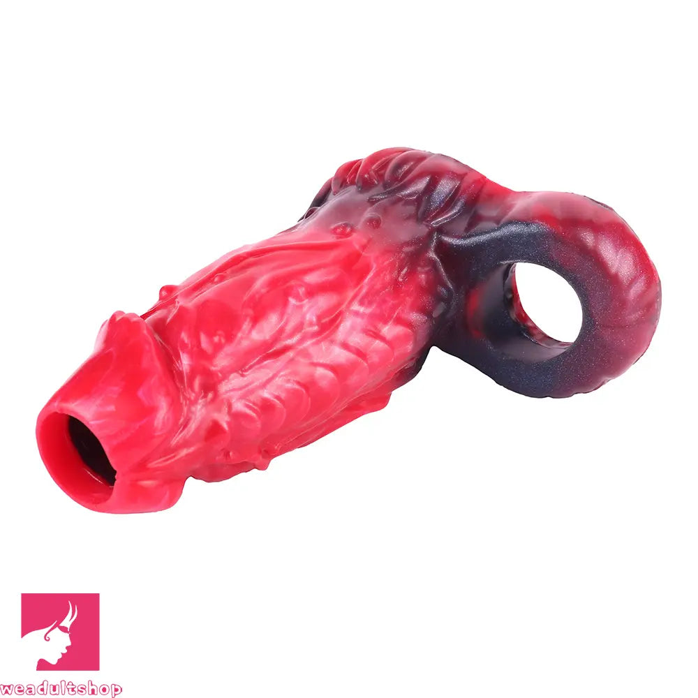 5.78in Silicone Soft Hollow Dildo Built-in keel Vibration Remote Cock Sleeve