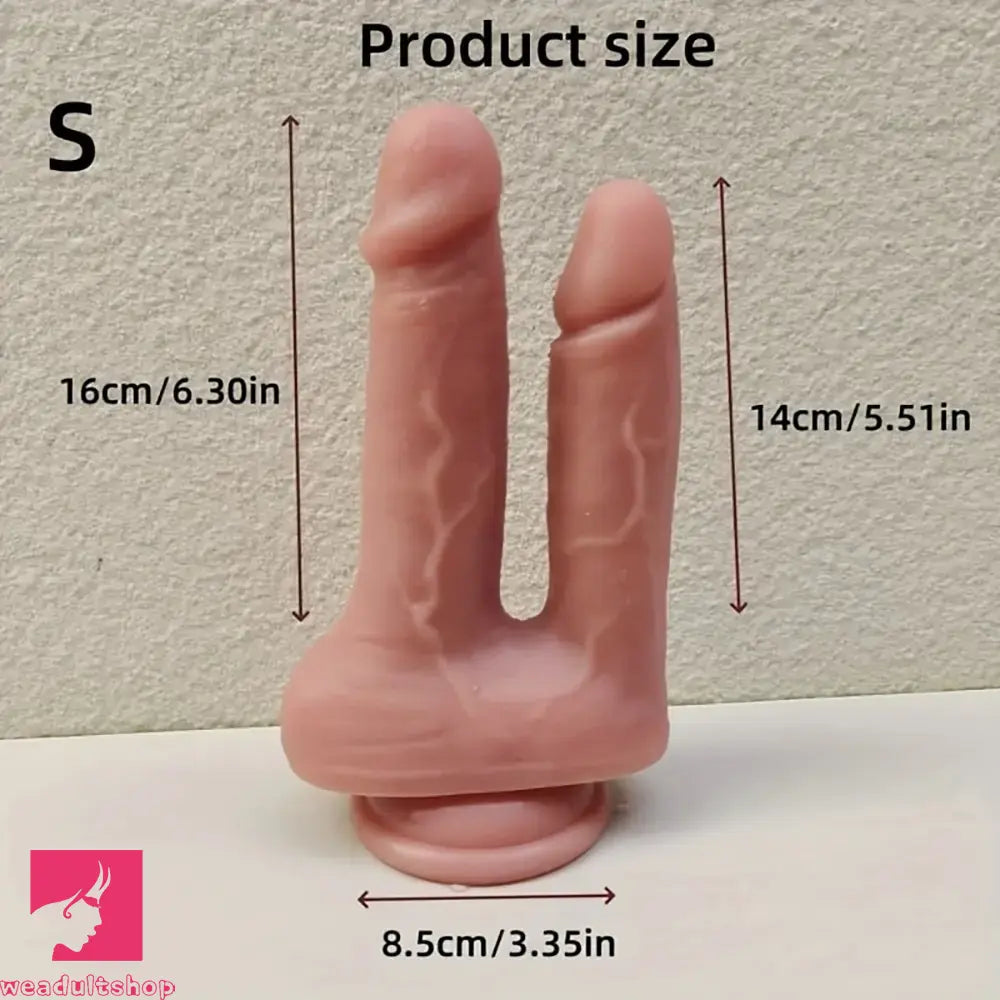 6.3in 7.09in Realistic Double Ended Dildo For Double Penetration Sex Game