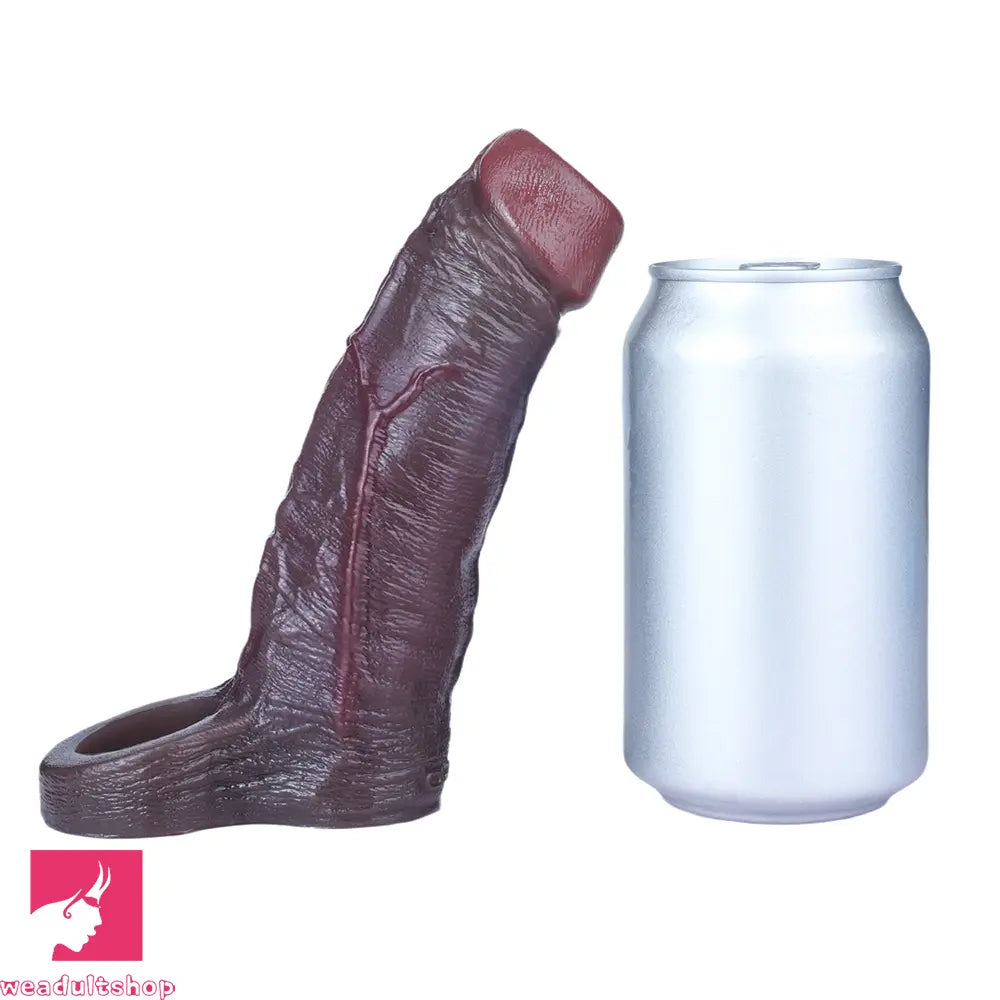 5.9in Platinum Silicone Thicken Delayed Penis Sleeve For Hollow-out Design