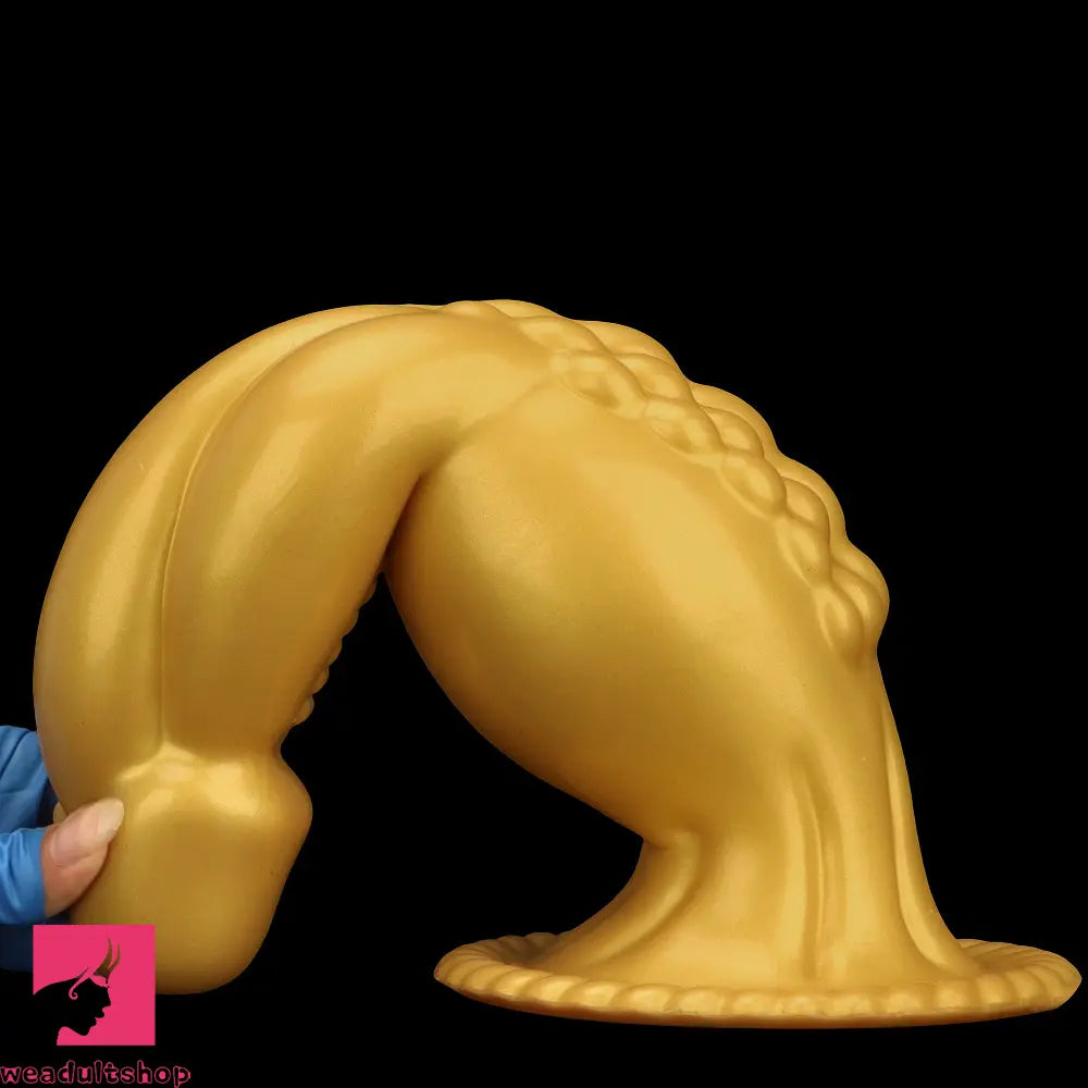 13.78in Golden Soft Silicone Big Fantasy Highquality Material Anal Dildo