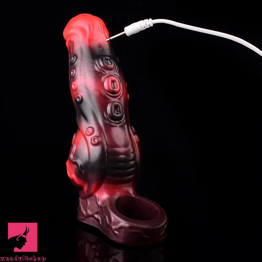 5.98in 7.09in Silicone Tentacle Cock Sleeve Knot Vibrating Hollow Dildo