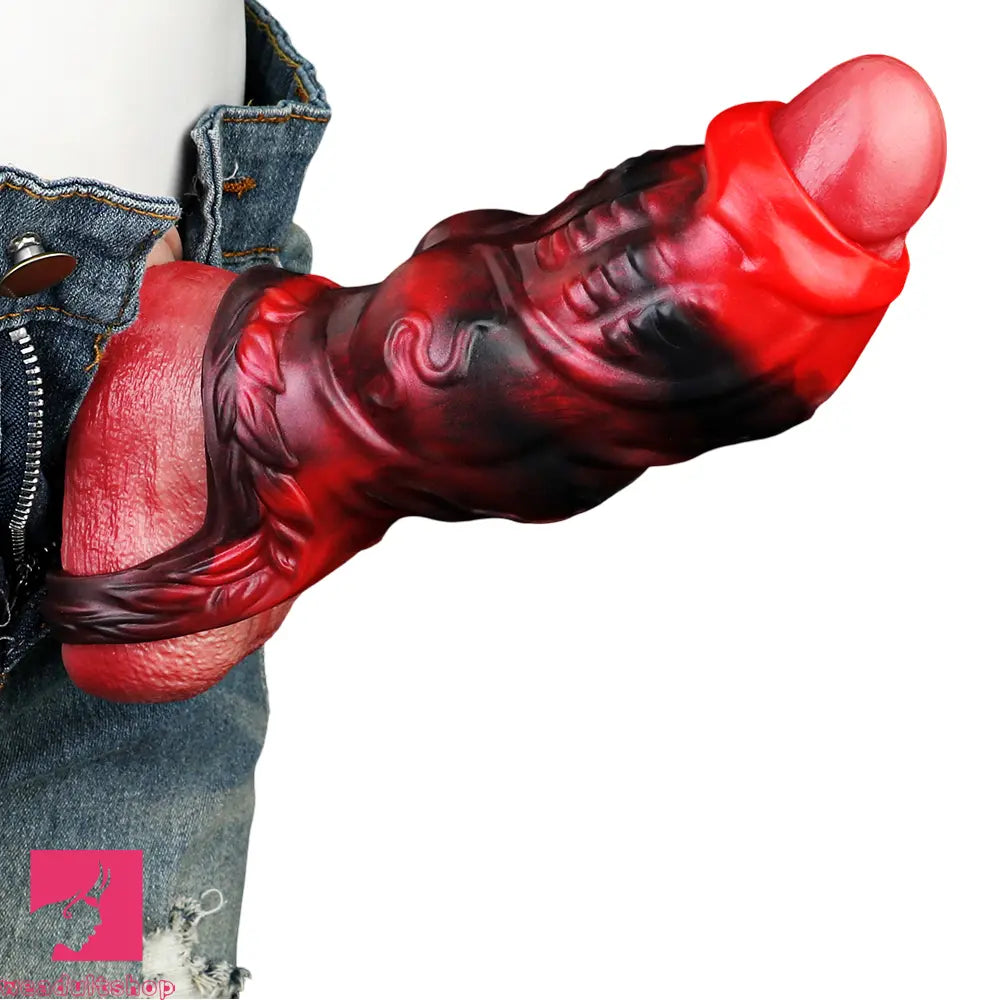 4.8in 5.59in 6.69in Dog Knot Animal Soft Dildo Sleeve Cock Extender Sex Toy